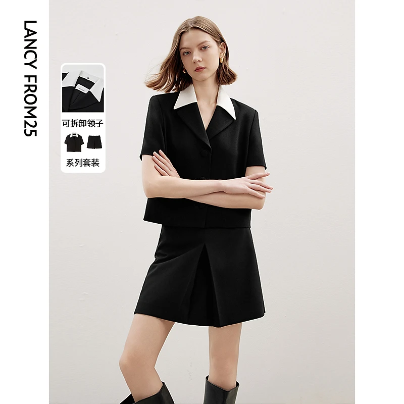 朗姿三醋酸法式小香风复古高级感气质短款外套女2024秋新款短外套