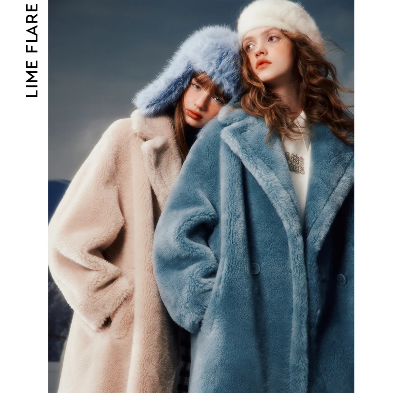 【重磅新品】莱茵福莱尔毛毛颗粒长款大衣休闲时尚女士宽松冬季