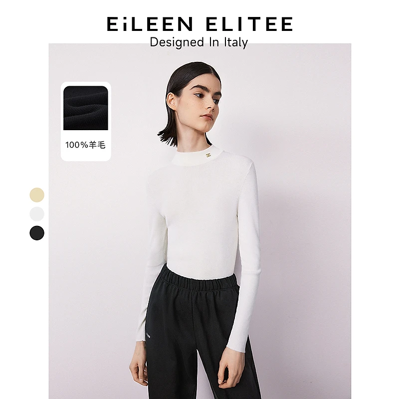 朗姿欧洲EiLEEN ELITEE半高领内搭毛针织衫打底衫高级感冬季新款