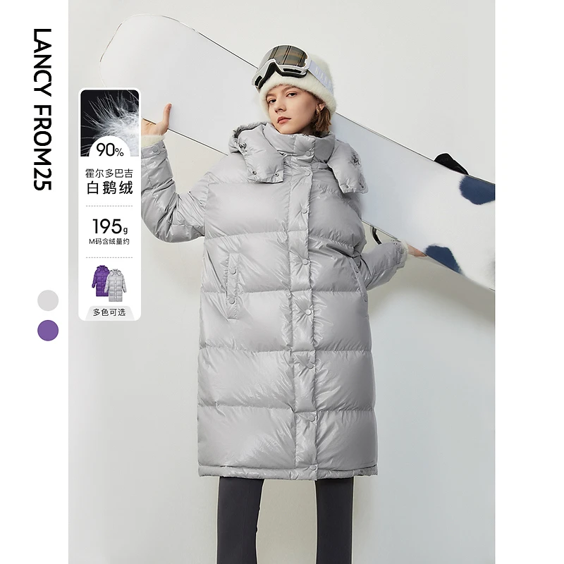 【粉丝专享】朗姿霍尔多巴吉白鹅绒设计感休闲羽绒服外套上衣女羽绒