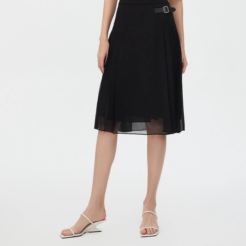 达人朗姿半身裙显瘦高腰时尚半裙气质纯色百搭休闲款女