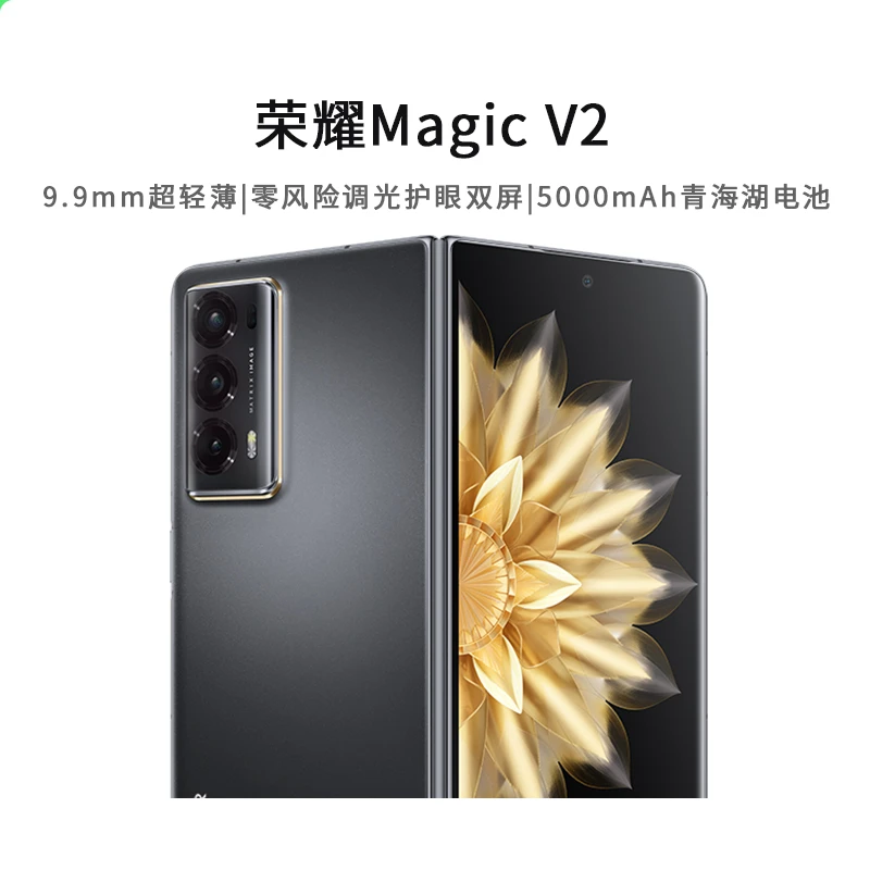 荣耀Magic V2 折叠屏零风险调光护眼 青海湖电池5G手机 1个