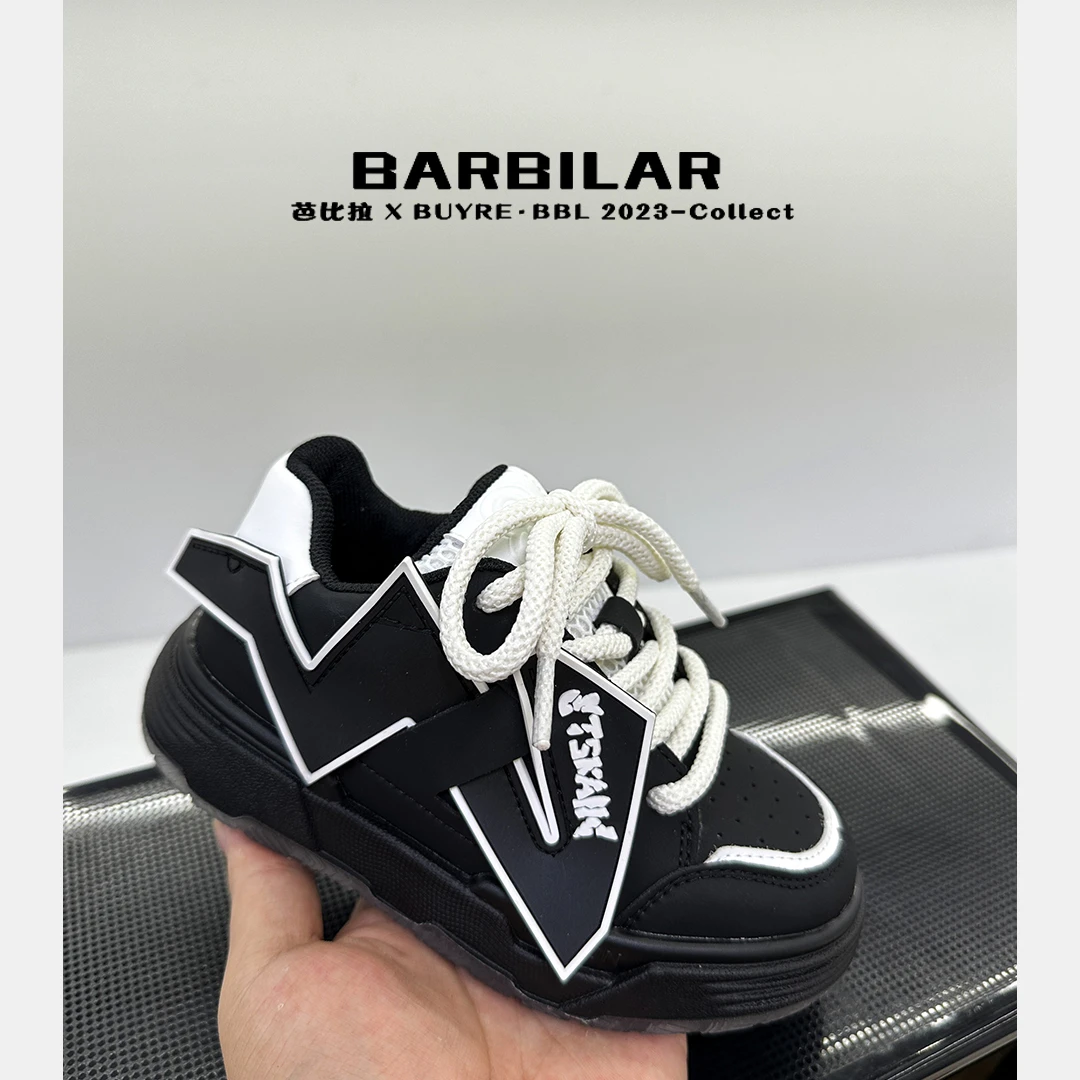 BARBILAR儿童韩系童鞋休闲运动小禹宙闪电板鞋