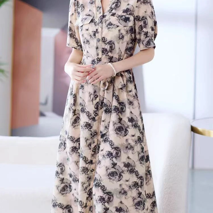 20810女装连衣裙裙子旗袍显瘦气质洋气长裙