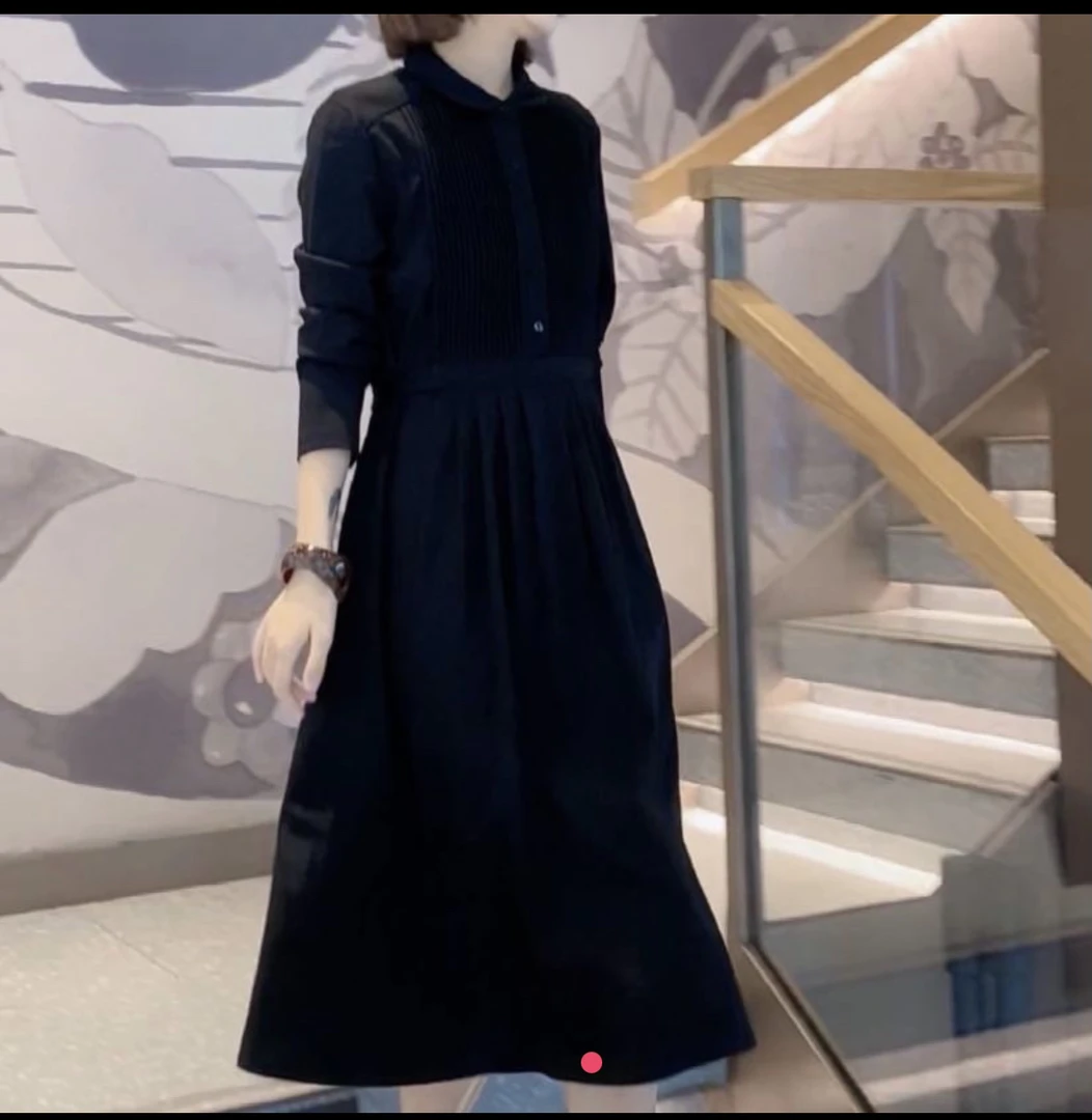 秋冬新款高级定制宽松显瘦时尚连衣裙法式气质