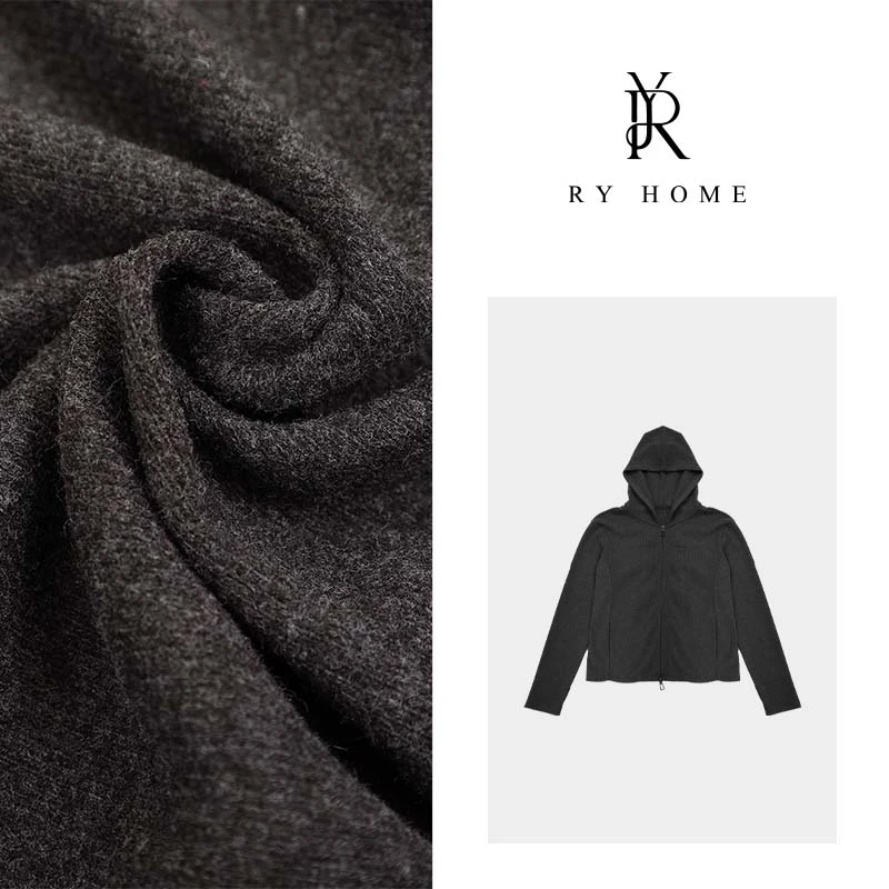 【容雨RYHOME-艾琳】连帽长袖拉链针织开衫外套Y1028