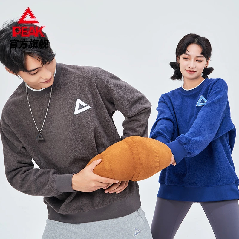 匹克圆领摇粒绒卫衣秋季情侣新款中性潮流时尚休闲宽松-DF624220