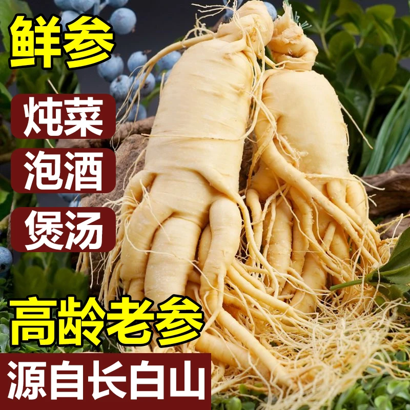 粒然堂保鲜参吉林长白山人参东北参农泡酒参煲汤泡水喝源头直销