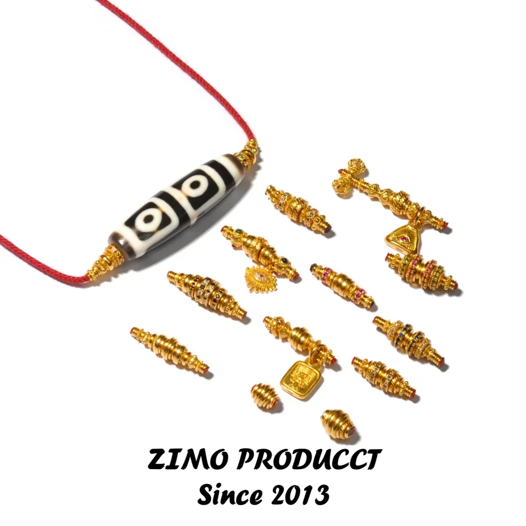 【子墨出品】黄金足金锁骨珠顶珠搭配配饰万向轴锁骨链DIY吊坠配饰