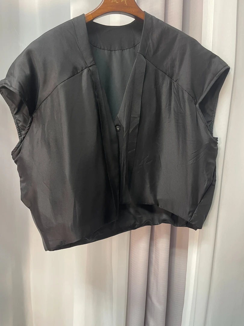 微阔桑蚕丝挺阔外穿马甲外套