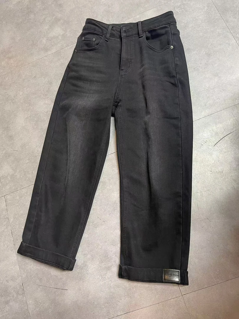 灰黑牛仔裤加绒保暖女裤