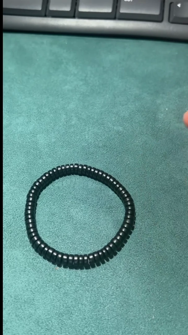 【闪购商品】和田玉卡6黑青药片手串未镶嵌BFY013