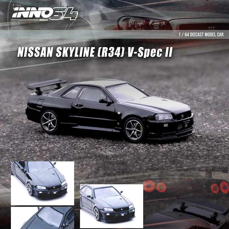 INNO 1:64 日产 Nissan Skyline GT-R (R34)合金仿真汽车模型黑色