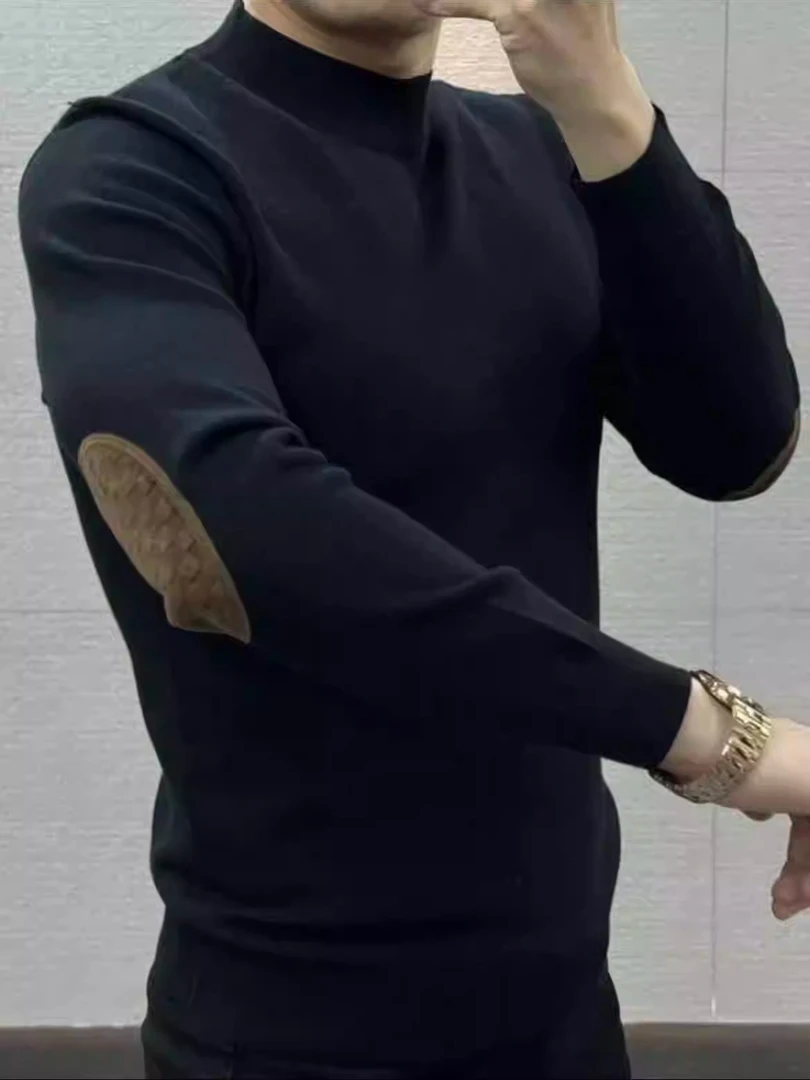 秋冬新款半高领针织衫时尚休闲打底修身长袖纯色高品质高档毛衣