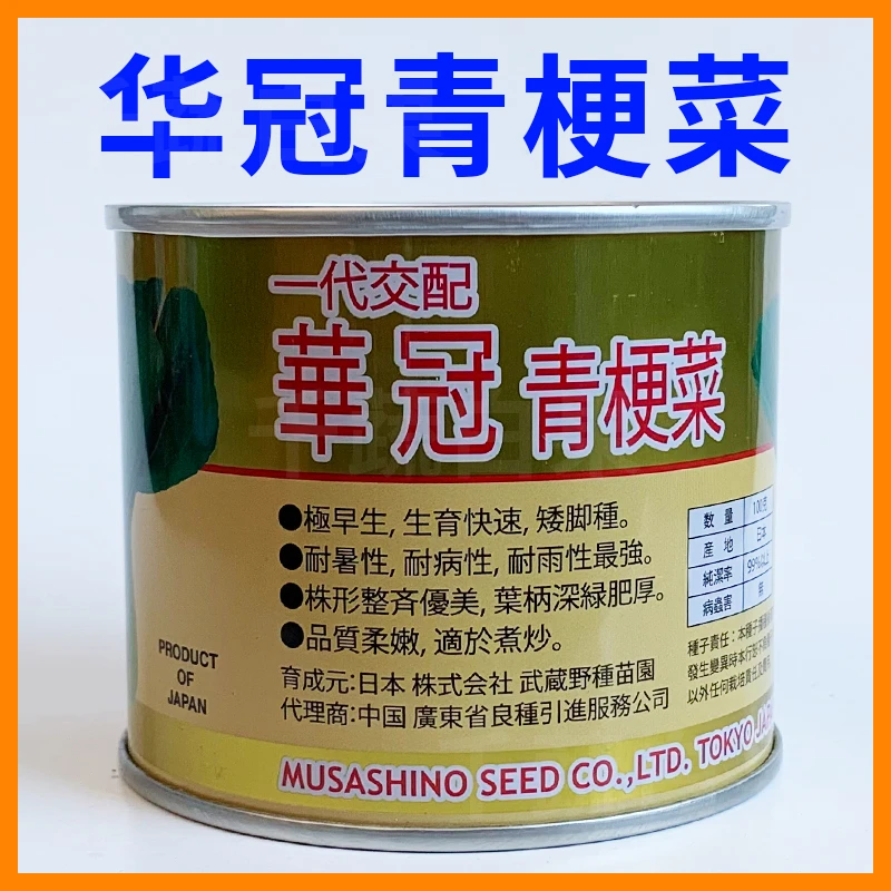 华冠青梗菜种籽矮脚高产抗病四季上海青种子青光白菜大田蔬菜种孑