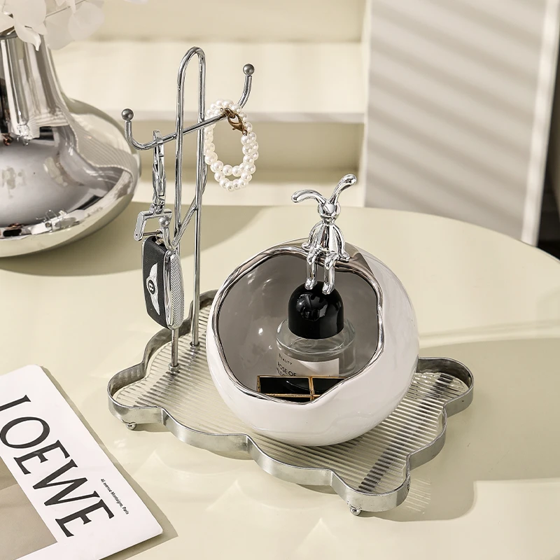 寻申，入户玄关创意挂放钥匙收纳轻奢玄关鞋柜摆件置物架设计款