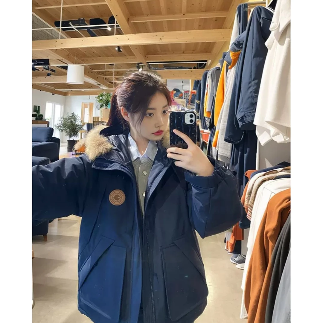 卡盛【清货福利】蓝色派克羽绒棉服女2026冬季新款厚中长款毛领外套