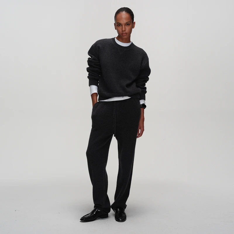 ECHOADE懒人B备 慵懒百搭 甄选100%羊毛微宽松卫衣卫裤套装