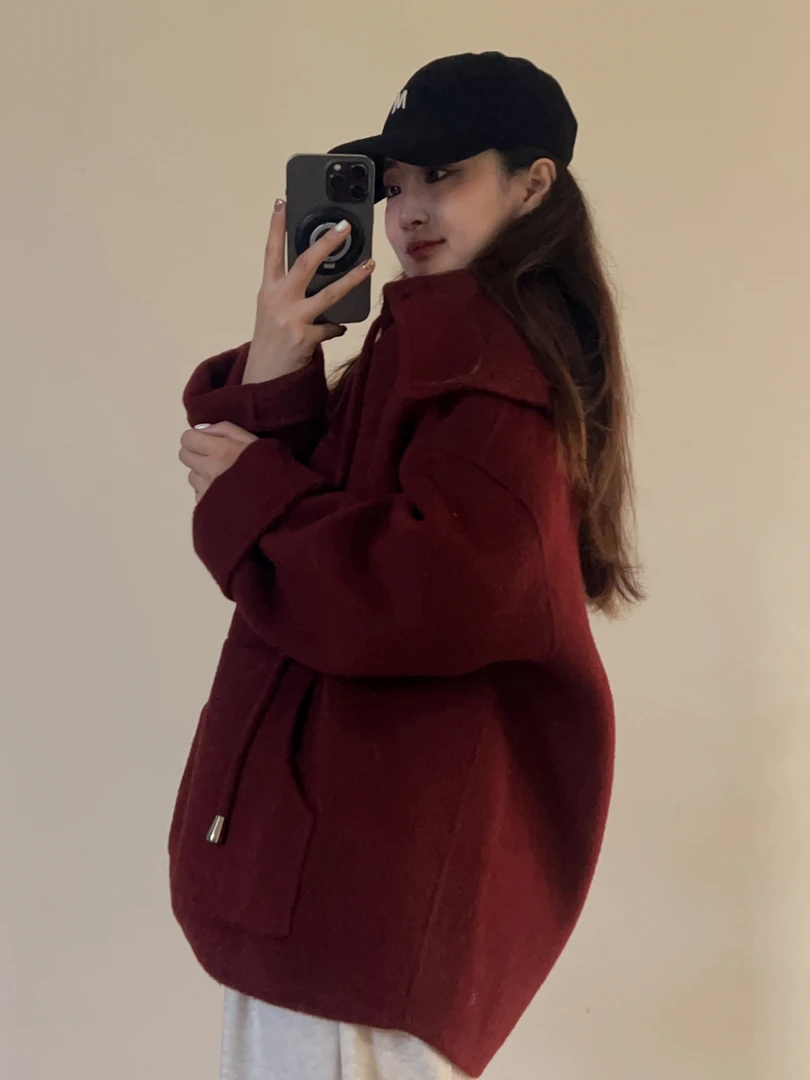 青木子Suleyman【平安夜】2024女新款毛呢大衣外套