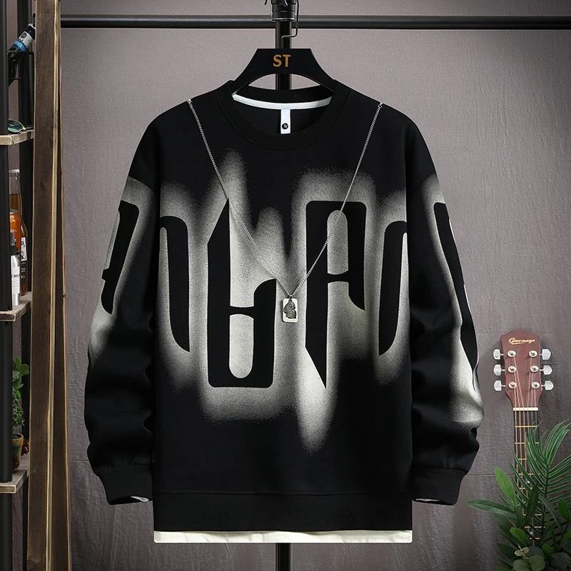 春秋季长袖恤男孩青少年初中高中学生潮流帅气卫衣大童男装上衣