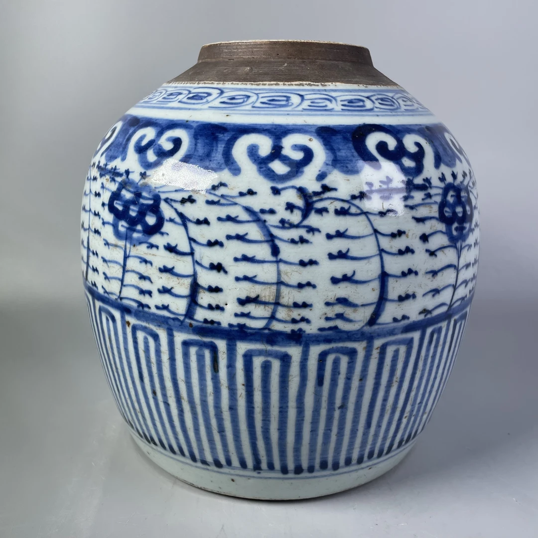 SCTY202410862清中期青花缠枝莲罐/聚古轩文物总店