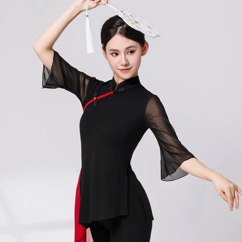 古典舞蹈服装上衣民族风艺考老师练功表演服中国风神韵复古舞蹈服