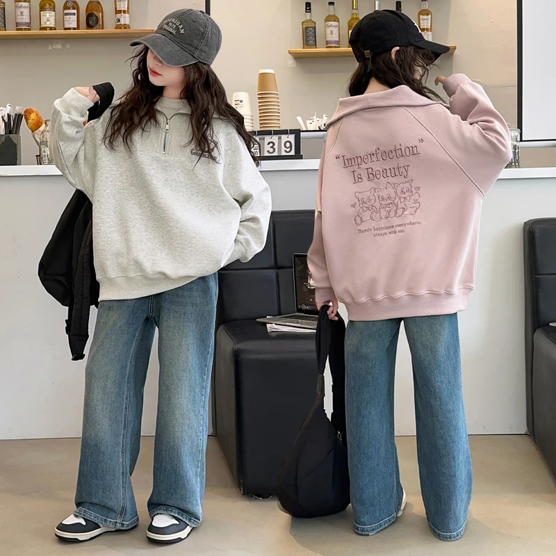 女童卫衣套装2024新款儿童洋气韩版宽松休闲两件套中大童时髦潮流