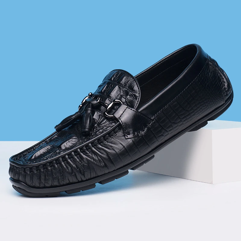 RSLUHUX广州新款胎牛皮鳄鱼纹休闲皮鞋男鞋RSL0172