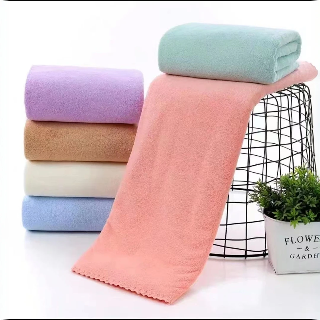 珊瑚绒毛巾毛巾家用柔软吸水成人增高端洗发水颜色随机10.12新