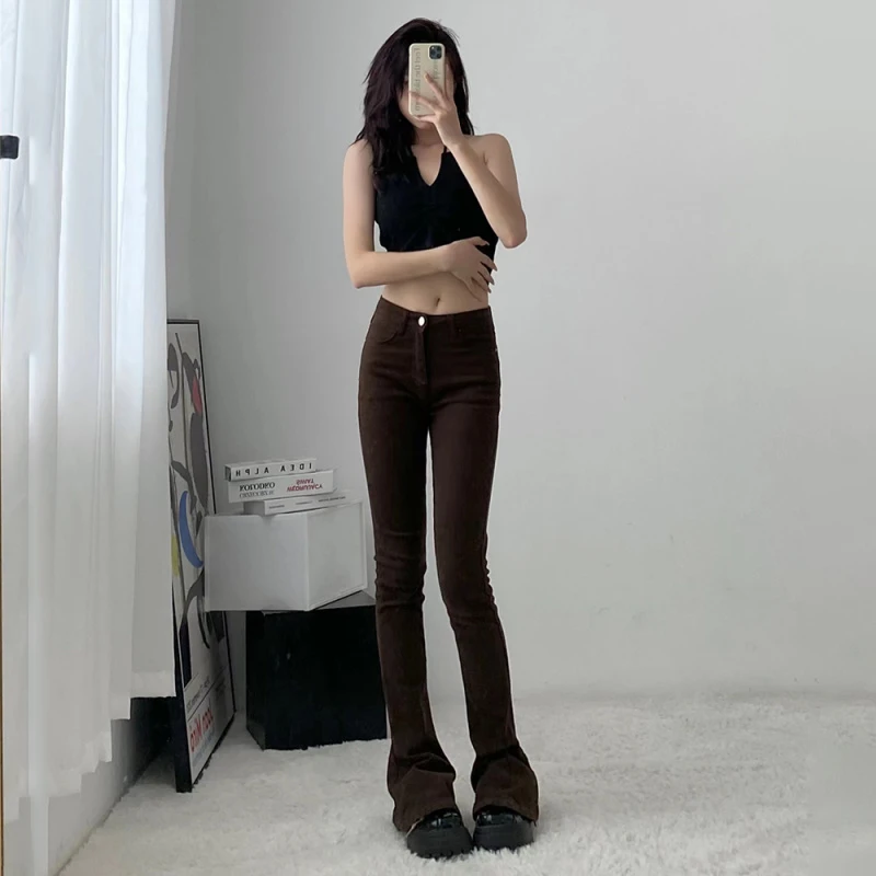 fuccykee微喇叭牛仔裤女2022年新款设计感高腰显瘦马蹄裤子小个子