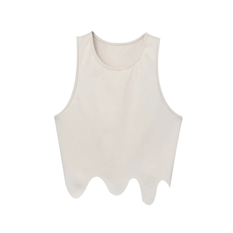 NIAW AN海上波澜不规则背心上衣波浪休闲夏季无袖百搭时尚背心