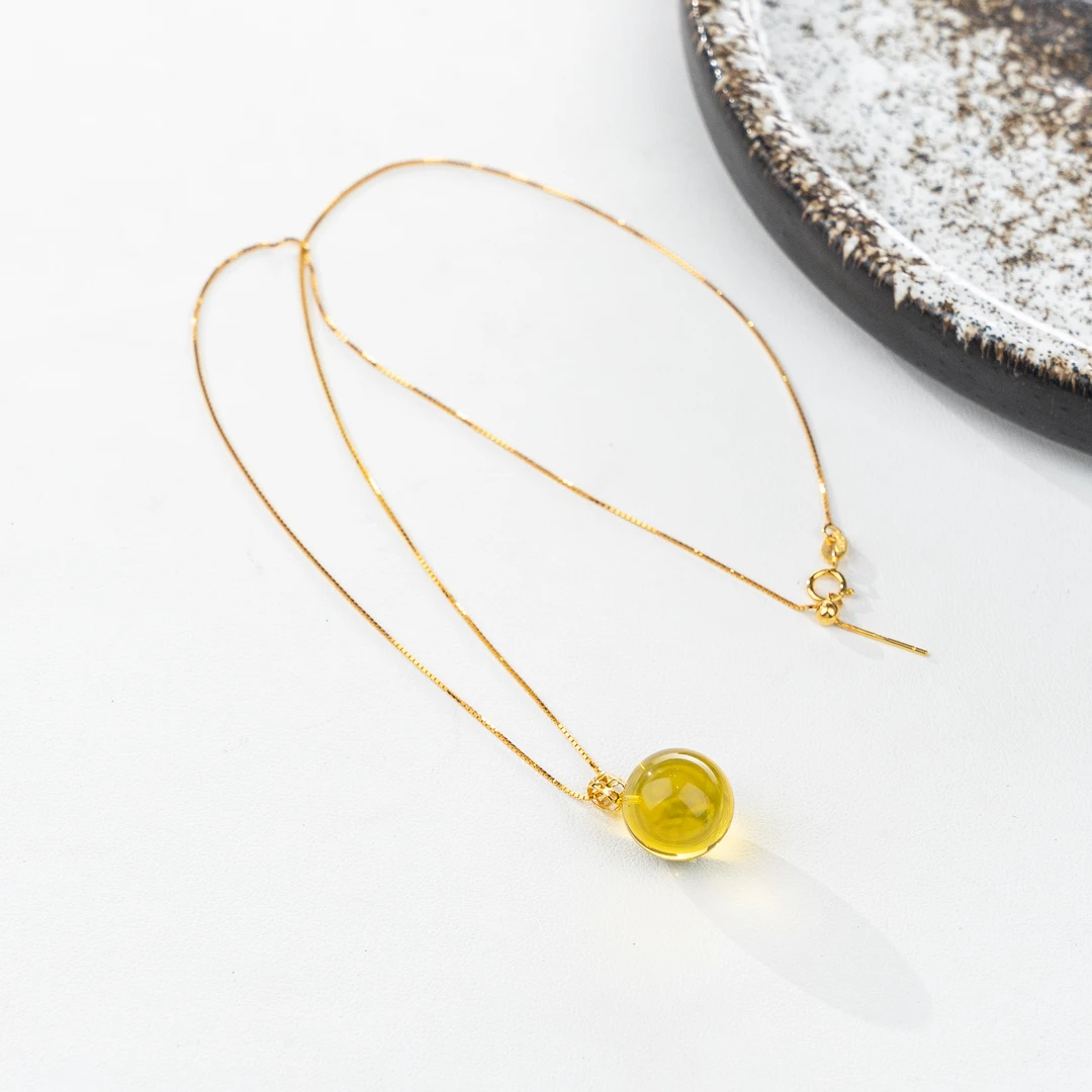 守道掌门人蓝珀13mm单珠锁骨链SDTP3650（送银链）