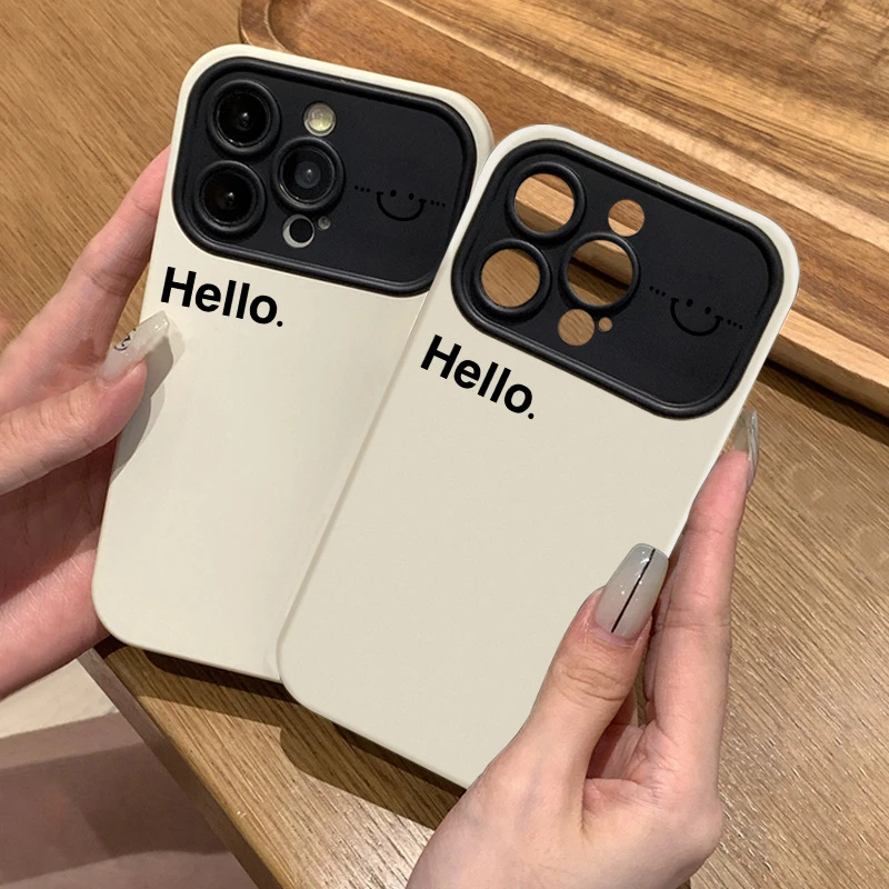 简约字母大视窗适用苹果14promax手机壳iPhone13/12/11全包xr软xs