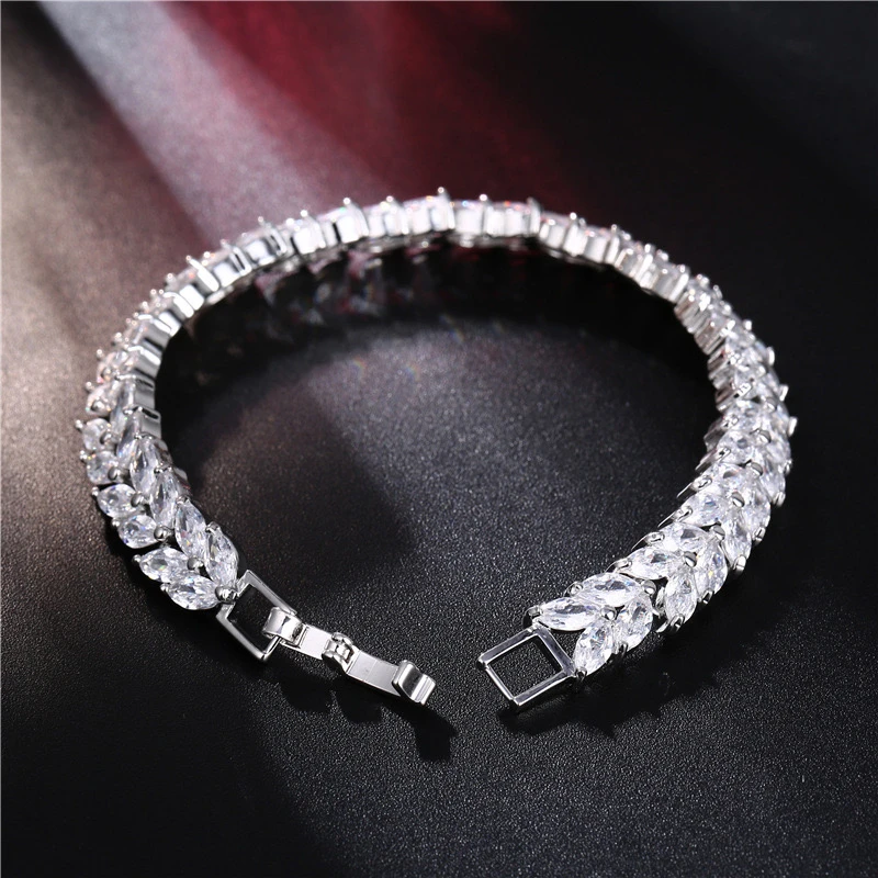 铜合金合成锆石手链 KS-8102 麦穗手链可调节经典镶嵌