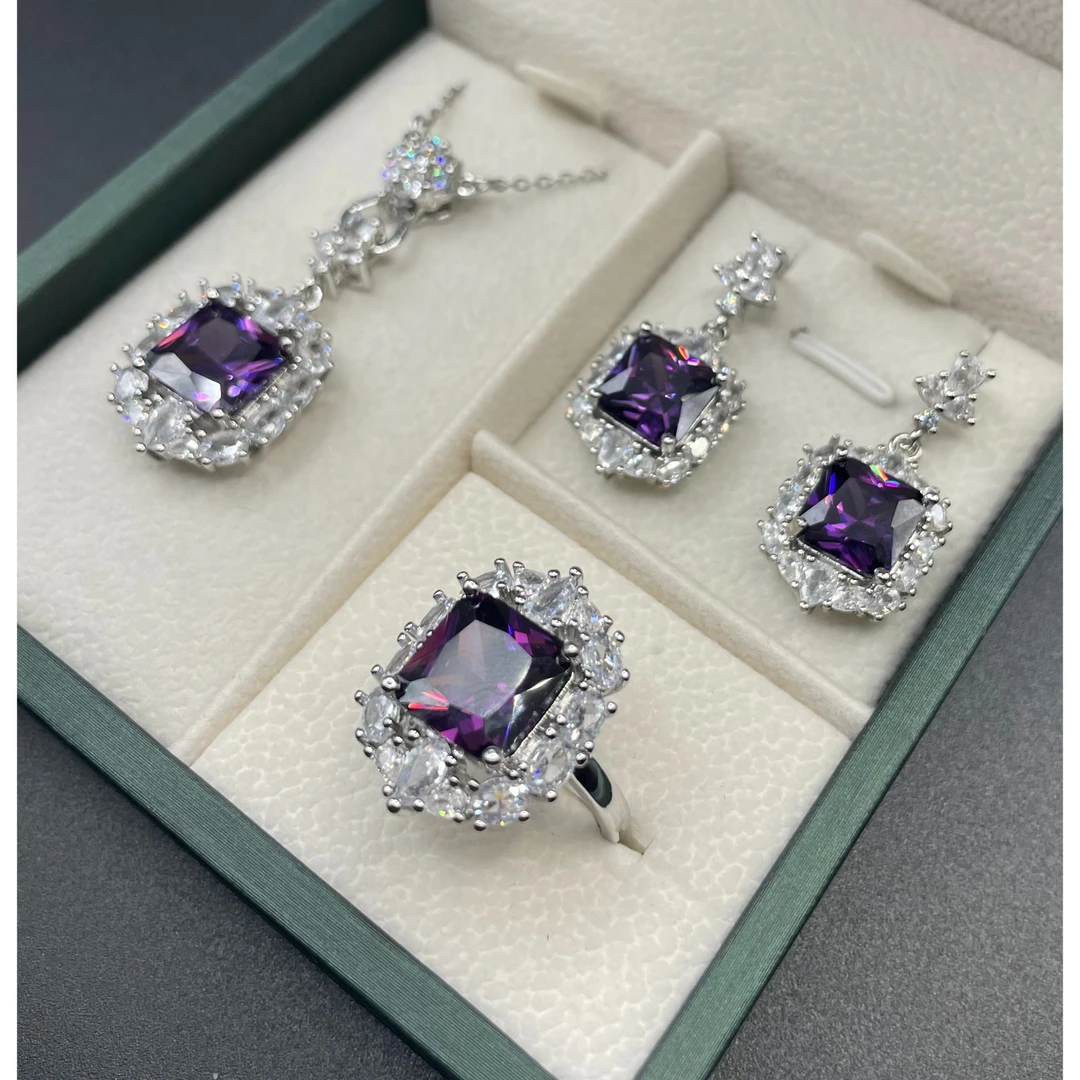 铜合金合成锆石项链 CD-2711 tz项链戒指耳钉 气质坠链百搭