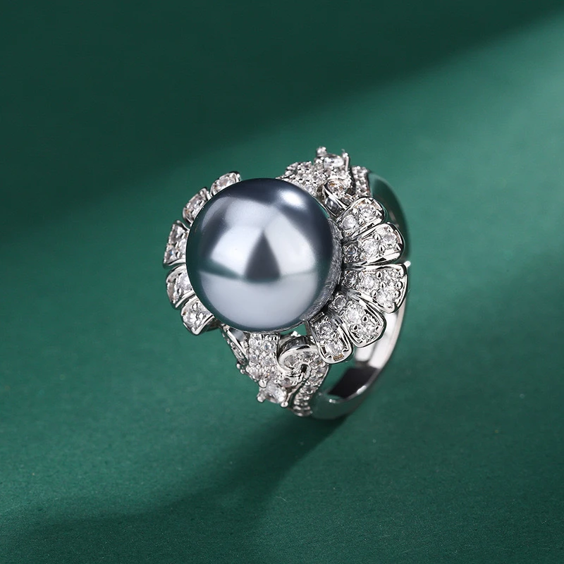 铜合金合成锆石戒指 HYM-4038 戒指经典气质时尚