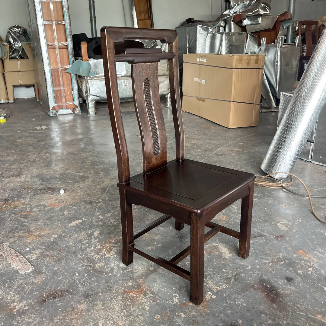 非洲小黑檀全实木全原木餐桌椅靠背椅中式餐椅餐厅餐桌酒店饭椅子