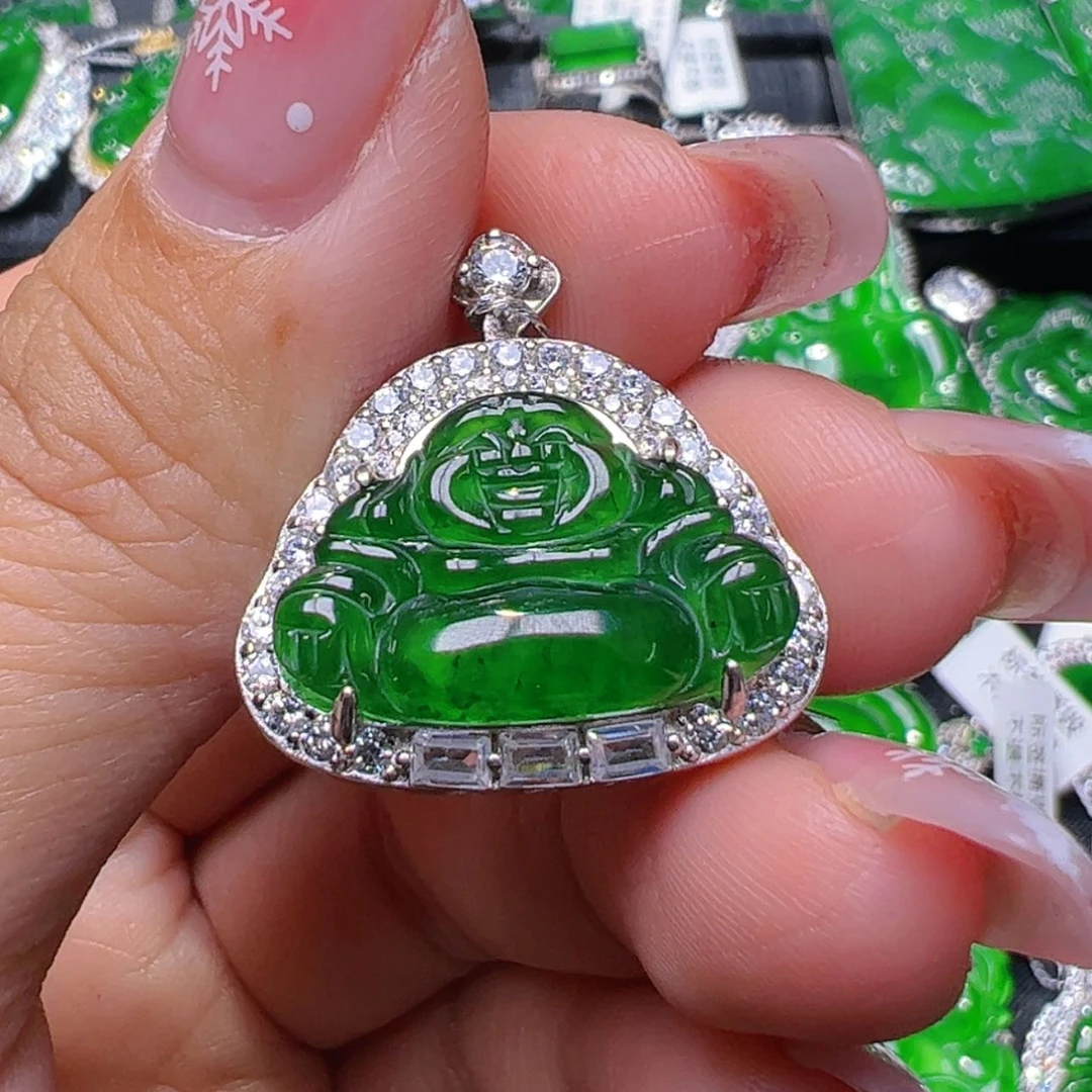 【闪购商品】翡翠吊坠(赠链)银S925镶嵌
