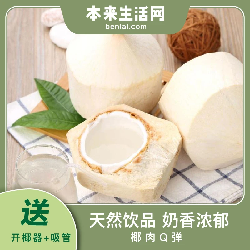【本来鲜】泰国香水椰青2-9粒原箱椰子顺丰京东包邮 送开椰器+吸管