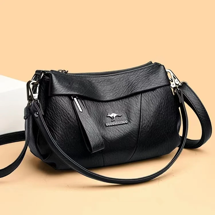 中老年时尚百搭软皮中年单肩妈妈单肩斜挎休闲简约大气小包包韩版