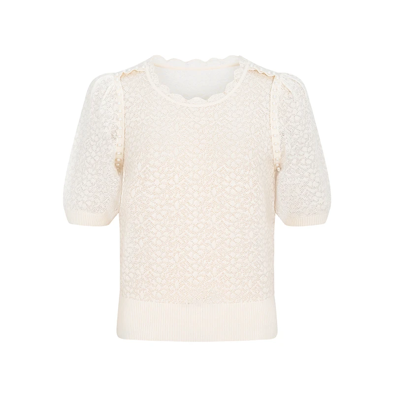 【许半夏推荐】商场同款新品小香风肌理感套头小衫NDY5A32004