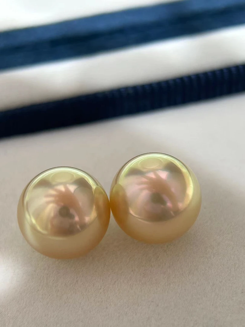 超炫彩虹光 正圆 镜面强光金珠 表皮细腻无皮纹完美无瑕疵11-12mm