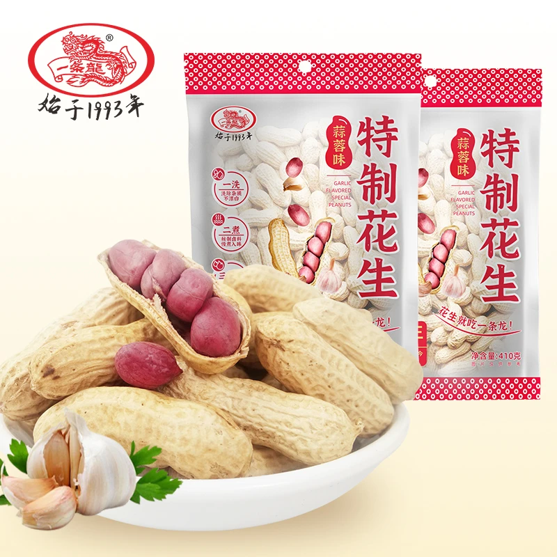 【一条龙】蒜香花生410g解馋办公室零食酥脆经典水煮烘烤甄选品质