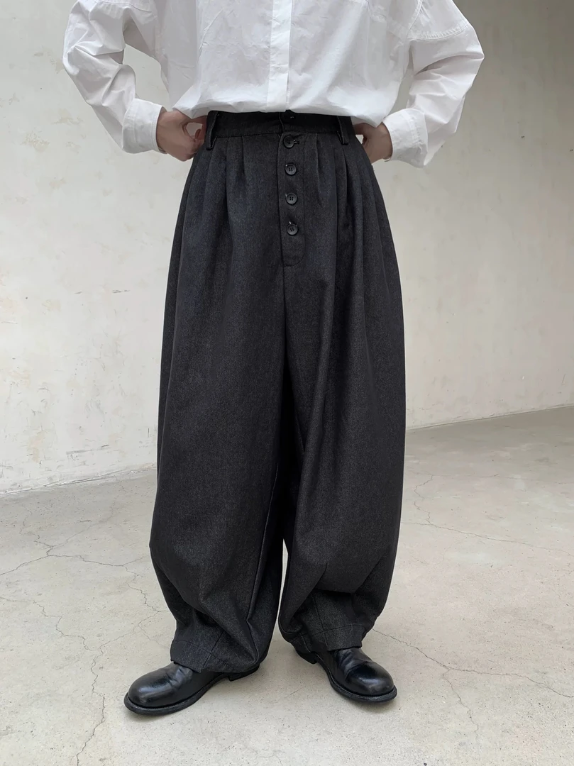 褶皱设计款宽松哈伦裤女宽松显瘦秋新款牛仔裤