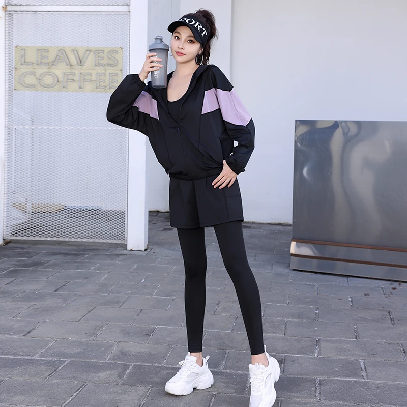 【法兰黛】上新舒适假两件上衣运动瑜伽跑步户外训练健身服女2417