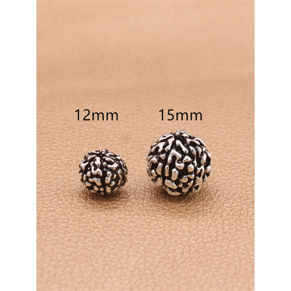 足银银制品 999纯银散珠金刚菩提手串文玩佛珠配件手工DIY银饰品