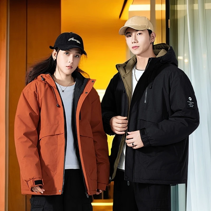 男士棉袄2024新款爆款冬季男装连帽加厚棉服外套男冬款情侣同款