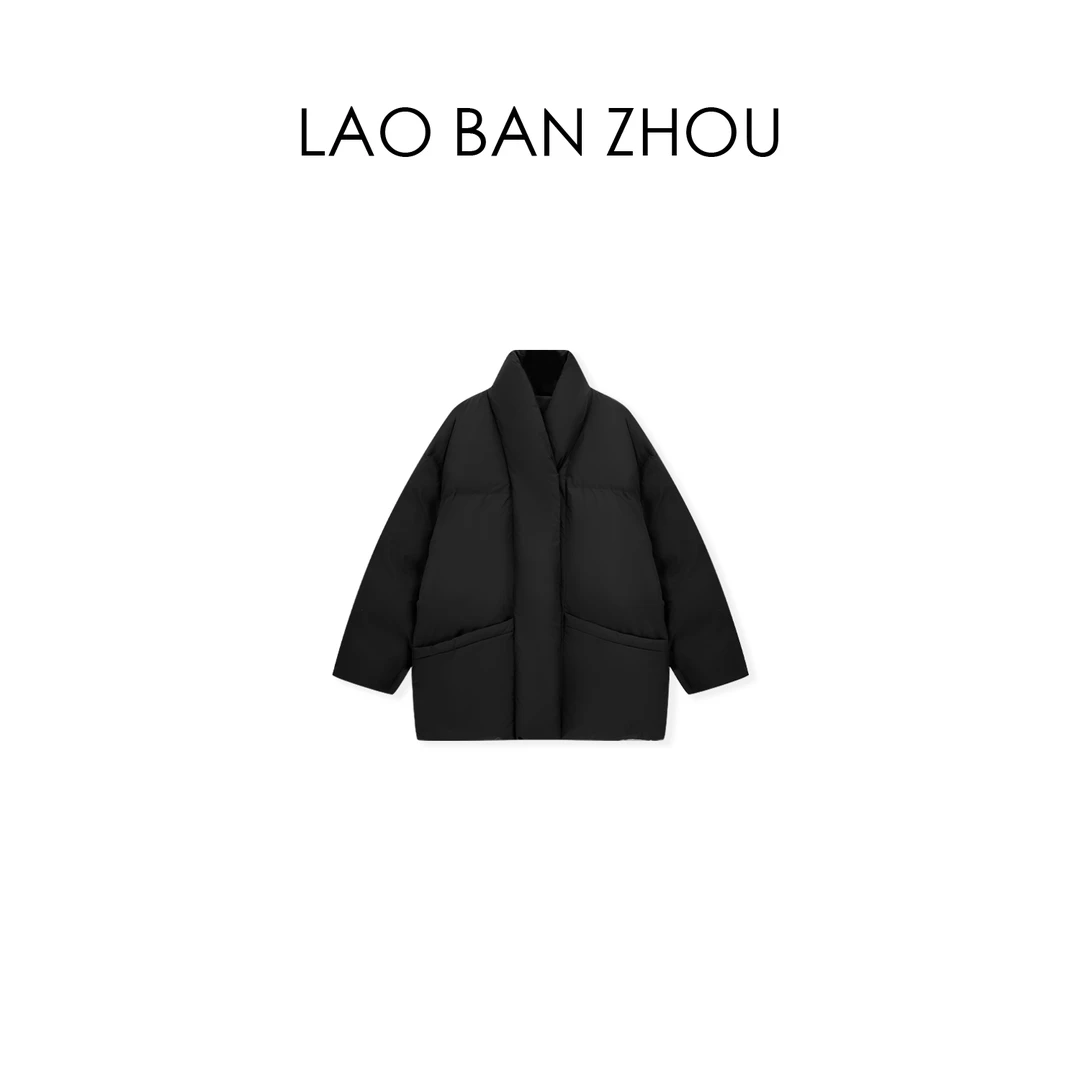 【老板周】小众设计 冬季半立领设计感保暖羽绒服外套