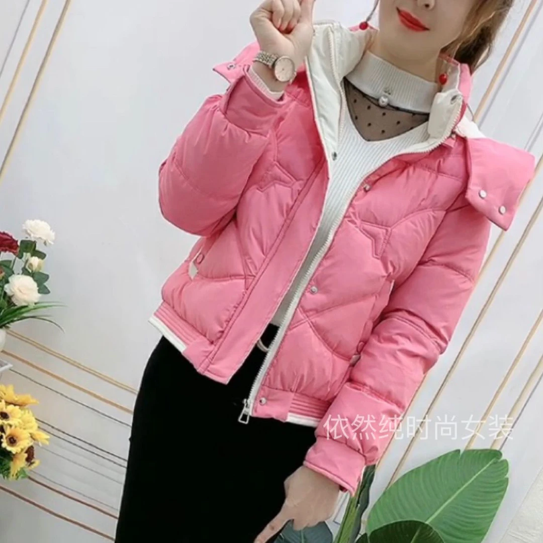 2024冬季新款小个子羽绒棉服女韩版帽子可拆卸洋气短款高档棉衣