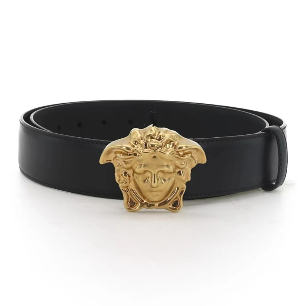 全新未使用 Versace/范思哲 男士时尚美杜莎金扣腰带宽4cm/J11516